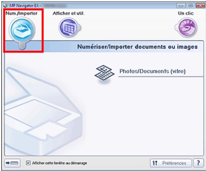 CANON PIXMA MP240 - Onglet numériser/importer documents ou images - 1
