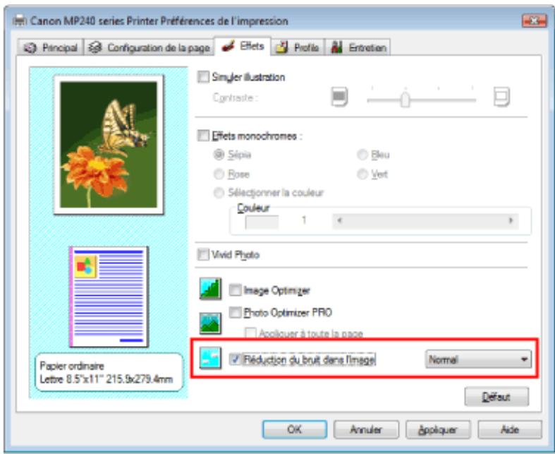 CANON PIXMA MP240 - Réduction du bruit dans l'image - 2