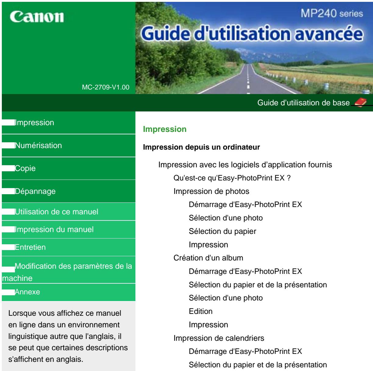 CANON PIXMA MP240 - Imprimez le motif de vérification des buses - 2