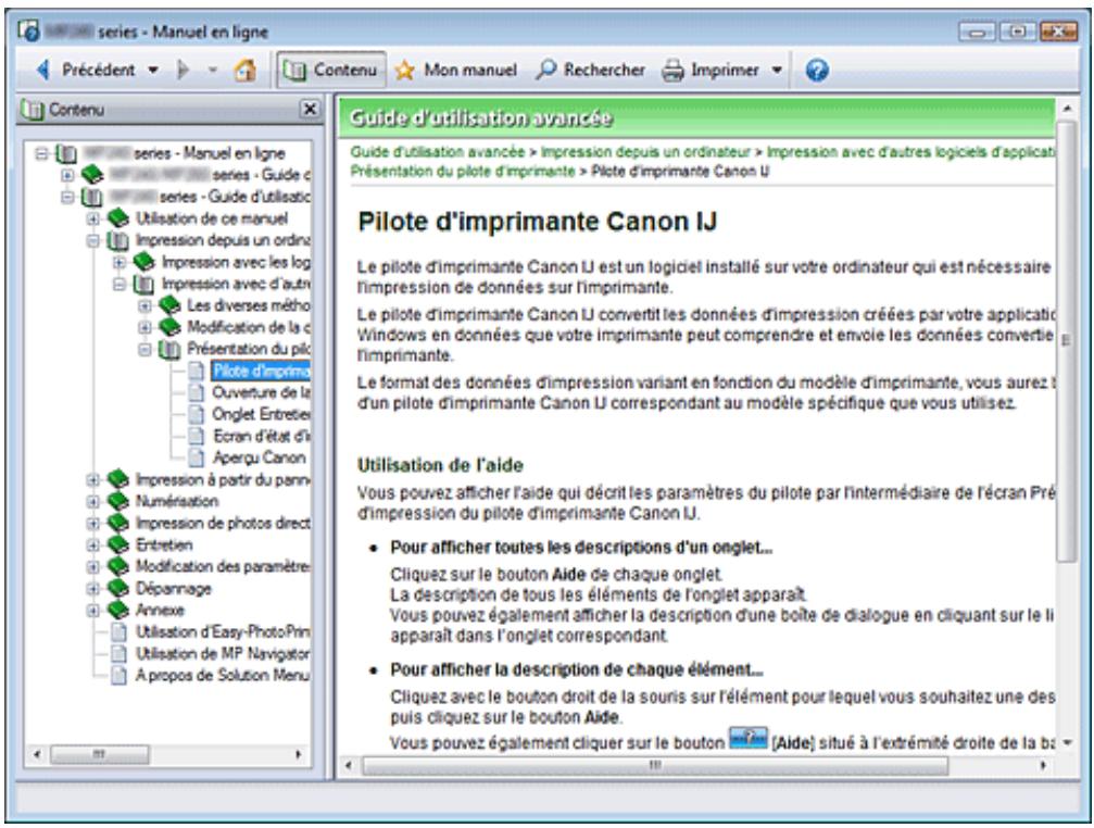 CANON PIXMA MP240 - Utilisation de l'écran contenu - 1