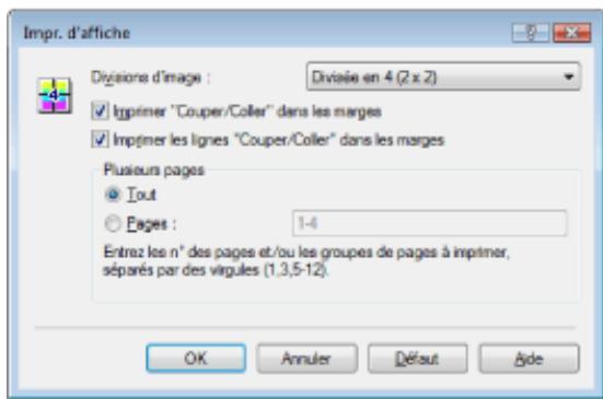 CANON PIXMA MP240 - Configuration de l'impression d'affiche - 2
