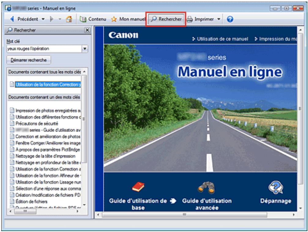 CANON PIXMA MP240 - Utilisation de mots clés pour rechercher une rubrique - 1