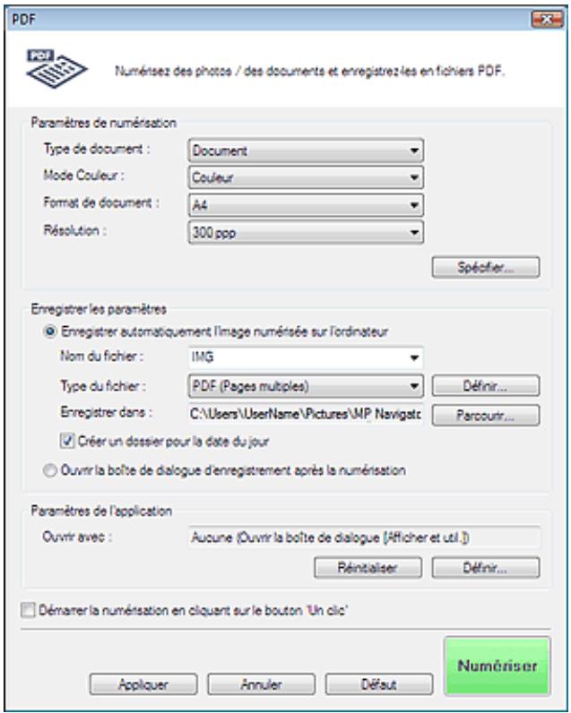 CANON PIXMA MP240 - Boîte de dialogue PDF - 1