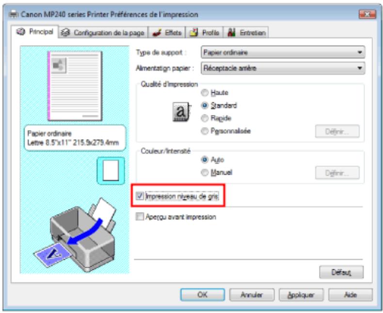 CANON PIXMA MP240 - Impression d'un document couleur en monochrome - 2