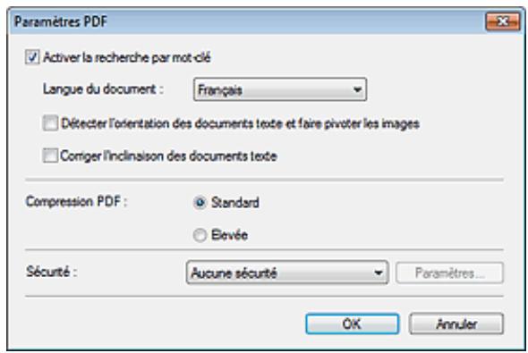 CANON PIXMA MP495 - Boîte de dialogue Paramètres PDF - 1
