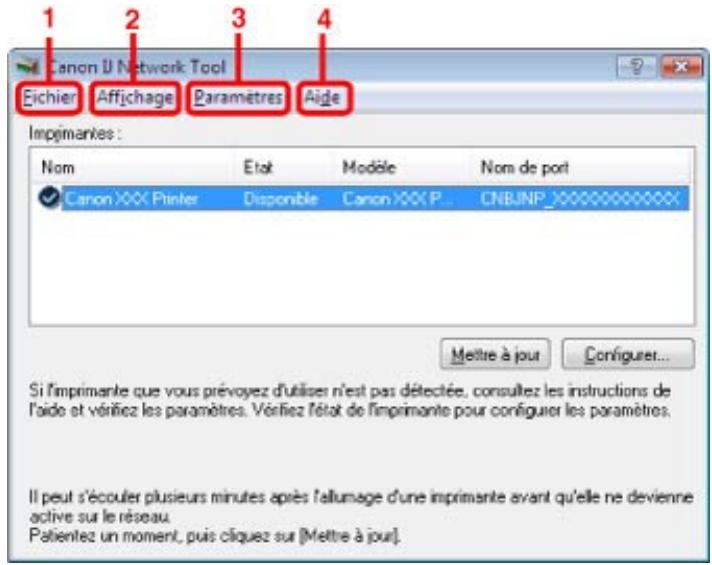 CANON PIXMA MP495 - Menus Canon IJ Network Tool - 1