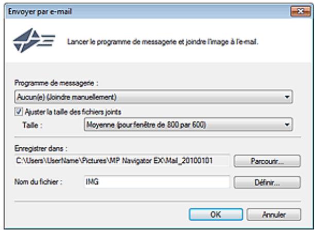 CANON PIXMA MP495 - Boîte de dialogue Envoyer par e-mail - 1