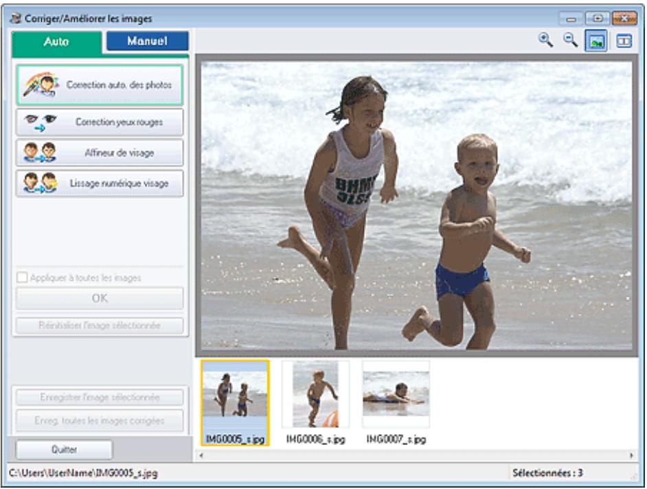CANON PIXMA MP495 - Sélectionnez des photos dans l'écran Sélection des images, puis cliquez sur le bouton 📋 (Corriger/Améliorer les images). - 1