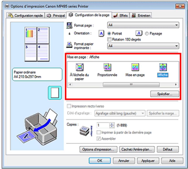 CANON PIXMA MP495 - Configuration de l'impression d'affiche - 1