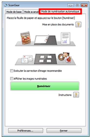 CANON PIXMA MP495 - Onglet Mode de numérisation automatique - 1