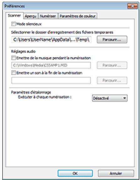 CANON PIXMA MP495 - Boîte de dialogue Préférences - 1