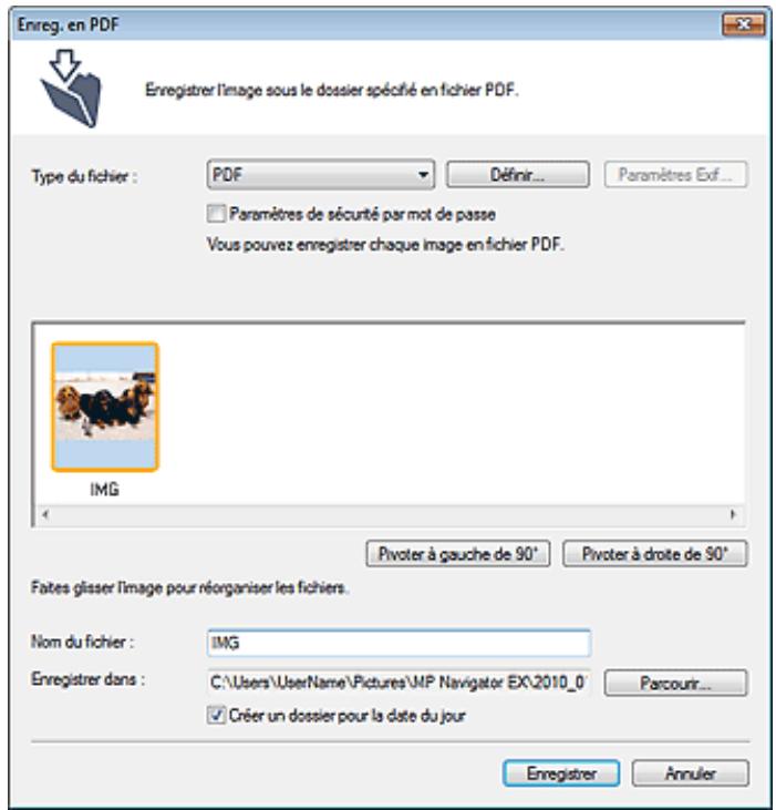 CANON PIXMA MP495 - Boîte de dialogue Enregistrer en fichier PDF - 1