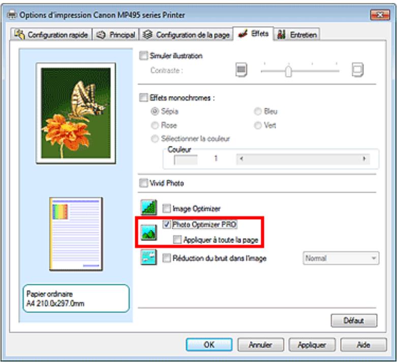 CANON PIXMA MP495 - Changement de propriétés de couleur pour améliorer la coloration - 2