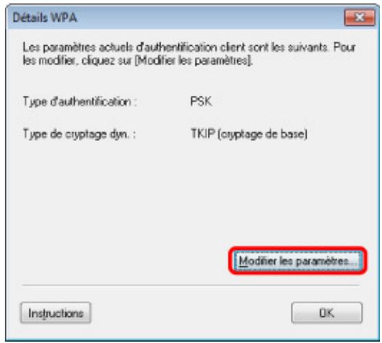 CANON MG5350 - Modification des paramètres détaillés WPA ou WPA2 - 1
