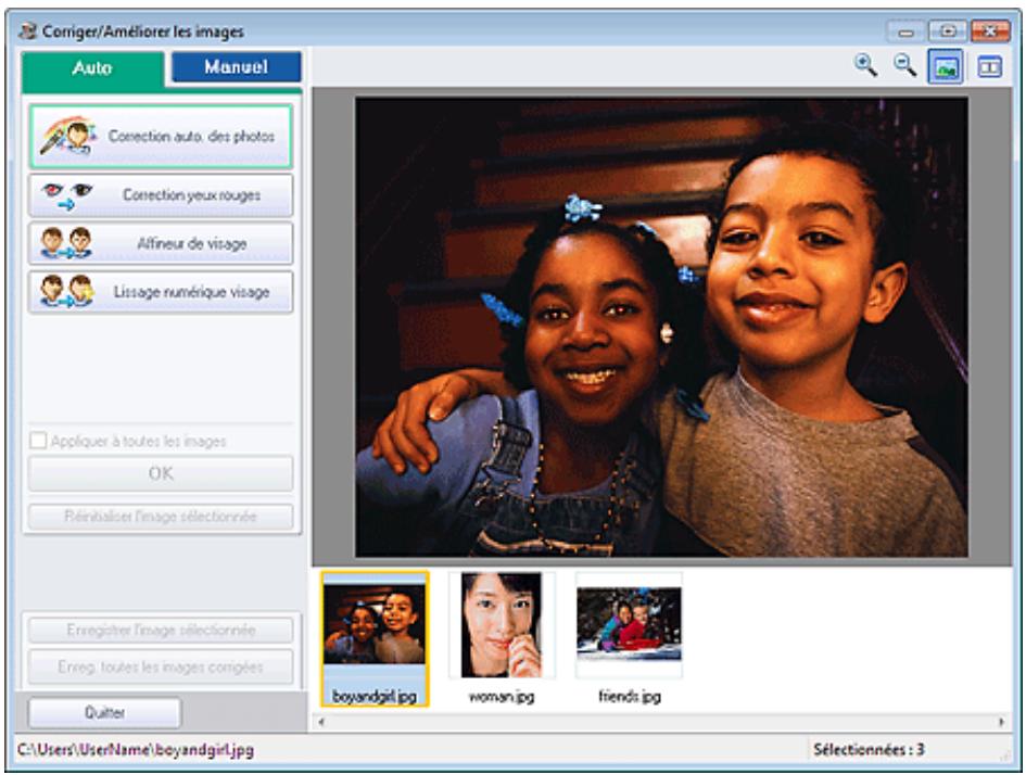 CANON MG5350 - Sélectionnez des photos dans l'écran sélect. images, puis cliquez sur le bouton (corriger/améliorer les images). - 1