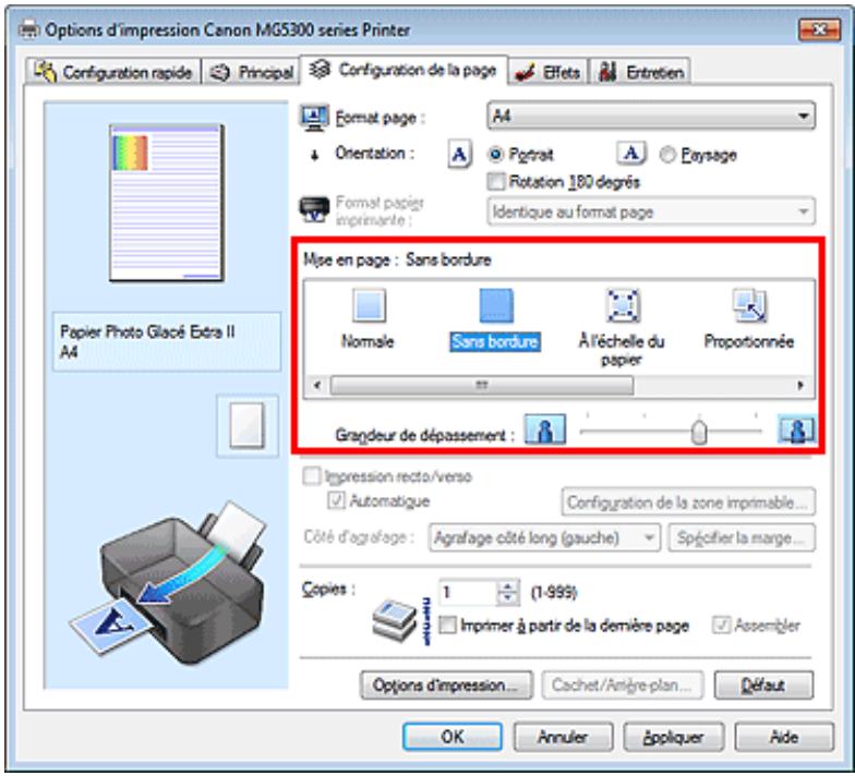 CANON MG5350 - Définition d'une impression sans bordure - 1