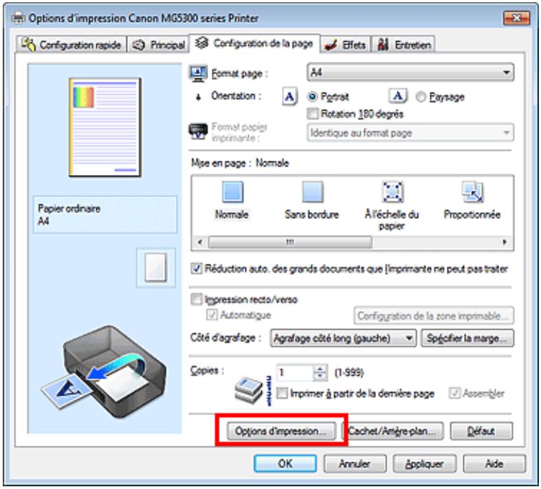 CANON MG5350 - Changement des options d'impression - 1