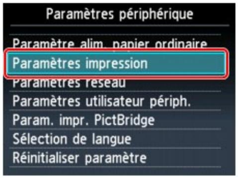 CANON MG5350 - Modification des paramètres de la machine à partir de l'écran LCD - 3