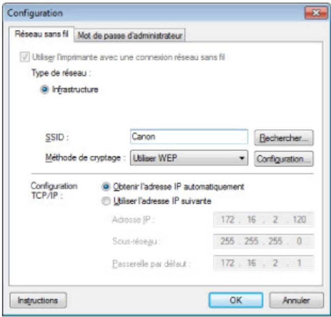 CANON MG5350 - Écran configuration - 1