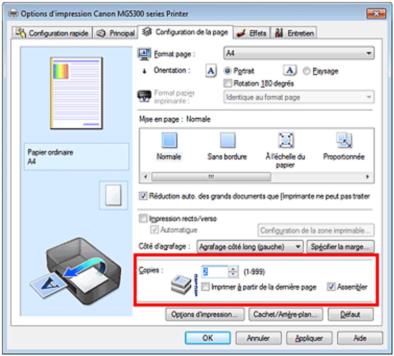 CANON MG5350 - Définition du nombre de copies et de l'ordre d'impression - 1