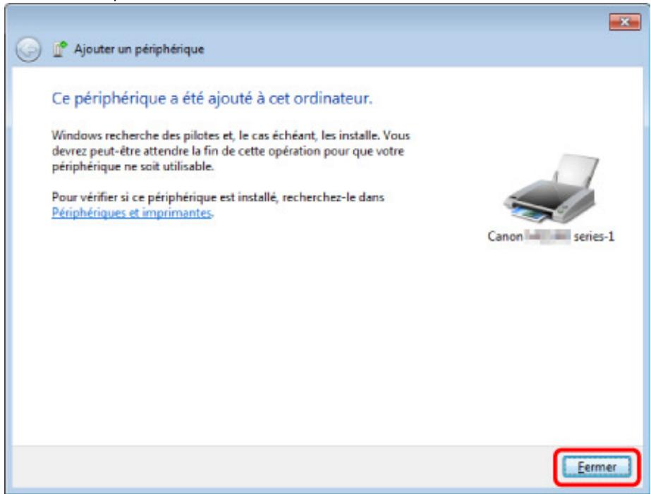 CANON MG5350 - Vérifiez que l'imprimante a été ajoutée. - 1