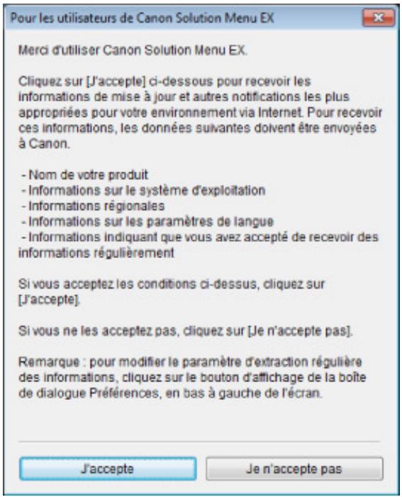 CANON MG5350 - L'écran pour les utilisateurs de canon solution menu EX s'affiche. - 1