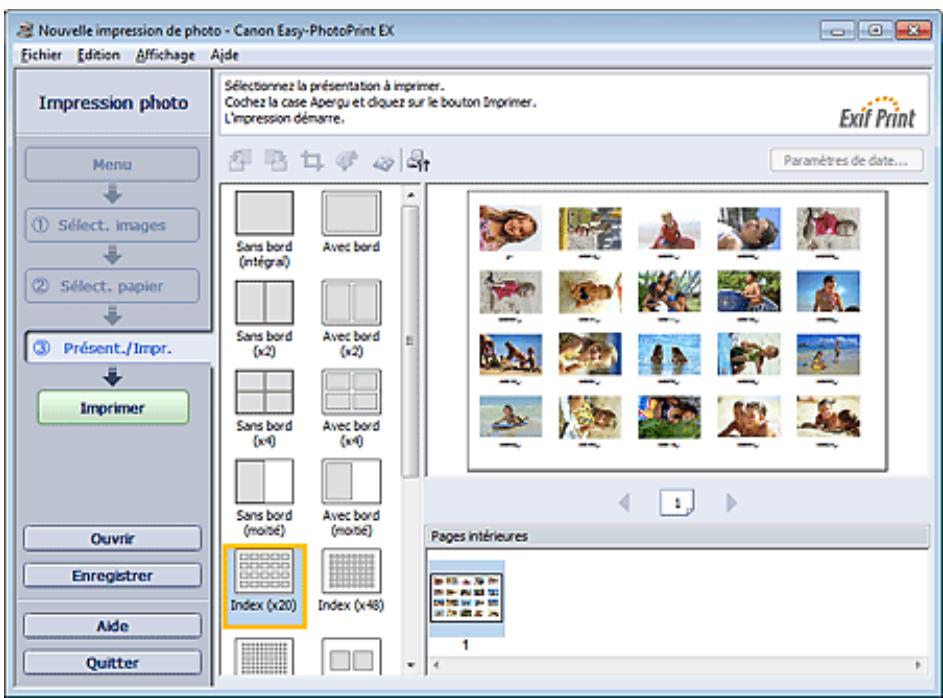 CANON MG5350 - Impression d'un index - 1