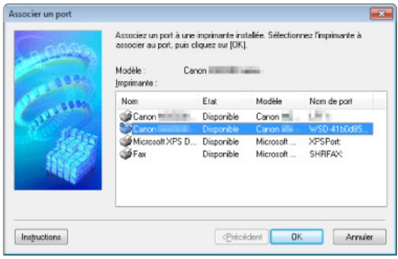 CANON MG5350 - Lorsque le pilote d'imprimante n'est pas associé à un port - 1