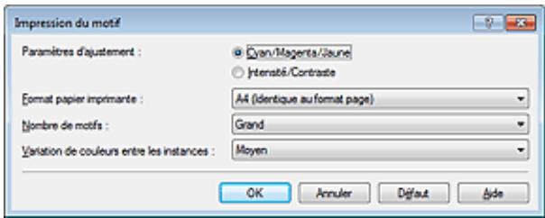 CANON MG5350 - Configuration de l'impression du motif - 1