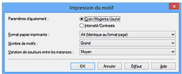 CANON MG5550 - Configuration de l'impression du motif - 1
