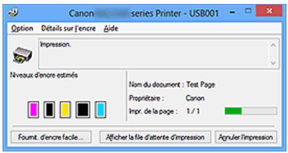 CANON MG5550 - Description de l'écran d'etat d'imprimante Canon IJ - 1