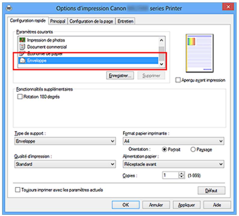 CANON MG5550 - Configuration de l'impression des enveloppes - 1
