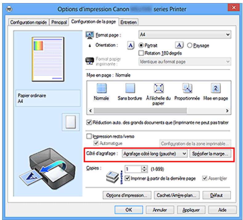 CANON MG5550 - Définition de la marge d'agrafage - 2