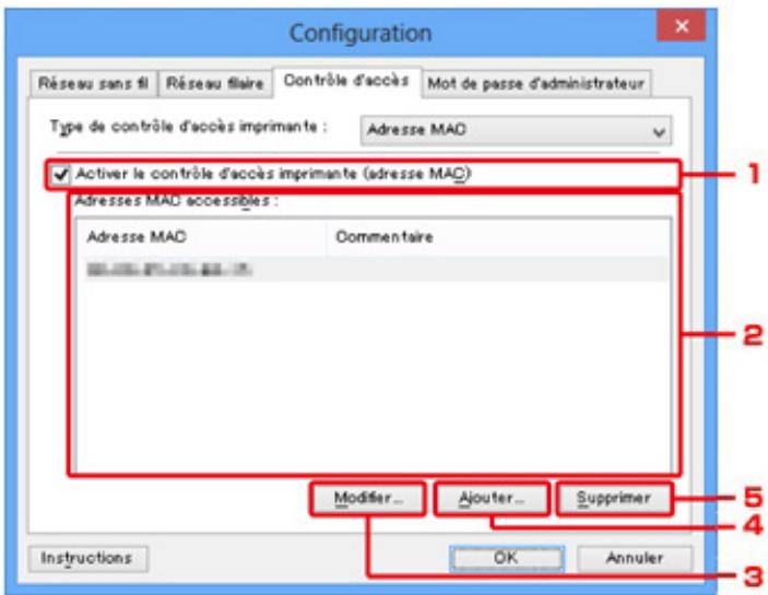 CANON PIXMA MG5650 - Si vous sélectionnez Adresse MAC - 1
