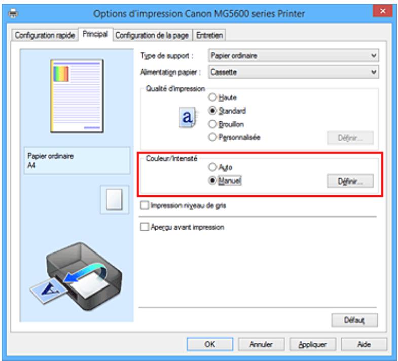 CANON PIXMA MG5650 - Définition de la correction des couleurs - 1