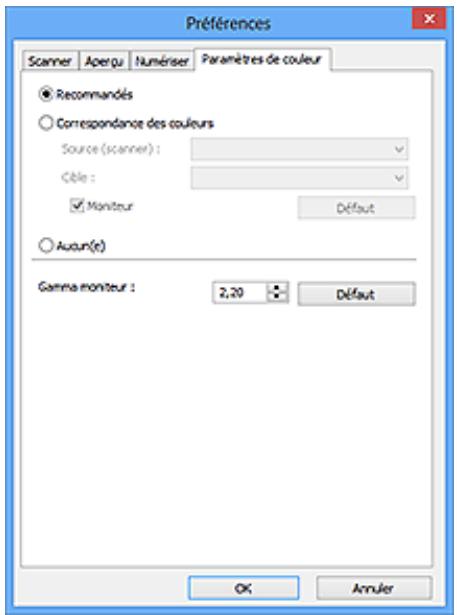 CANON PIXMA MG5650 - Onglet Paramètres de couleur - 1