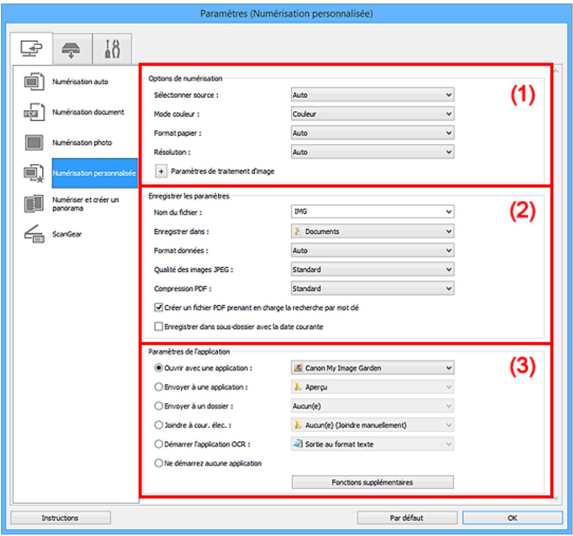 CANON PIXMA MG5650 - Boîte de dialogue Paramètres (Numérisation personalisée) - 1