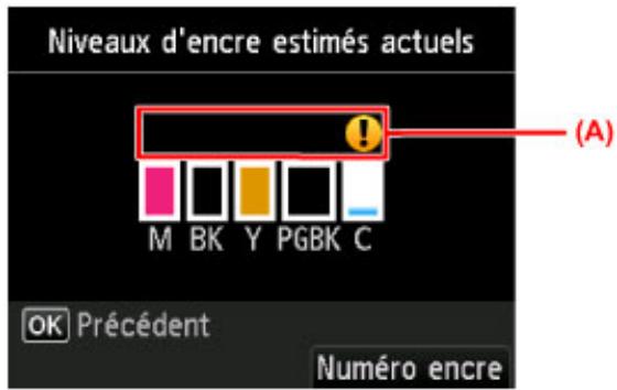 CANON PIXMA MG5650 - Contrôle du niveau d'encre sur l'écran LCD de la machine - 3