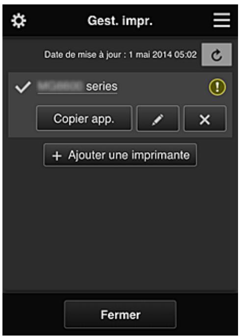 CANON PIXMA MG5650 - Écran Gest. impr. (écran Sélect. une imprimante) - 1