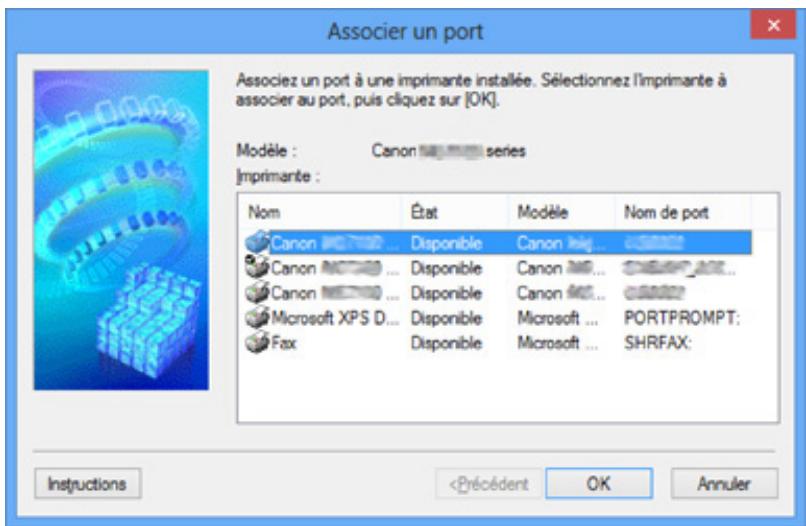 CANON PIXMA MG5650 - Lorsque le pilote d'imprimante n'est pas associé à un port - 1