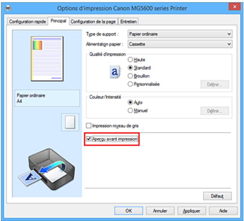 CANON PIXMA MG5650 - Affichage d'un aperçu avant impression - 1