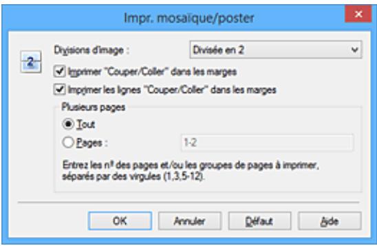 CANON PIXMA MG5650 - Configuration de l'impression Mosaïque/Poster - 2