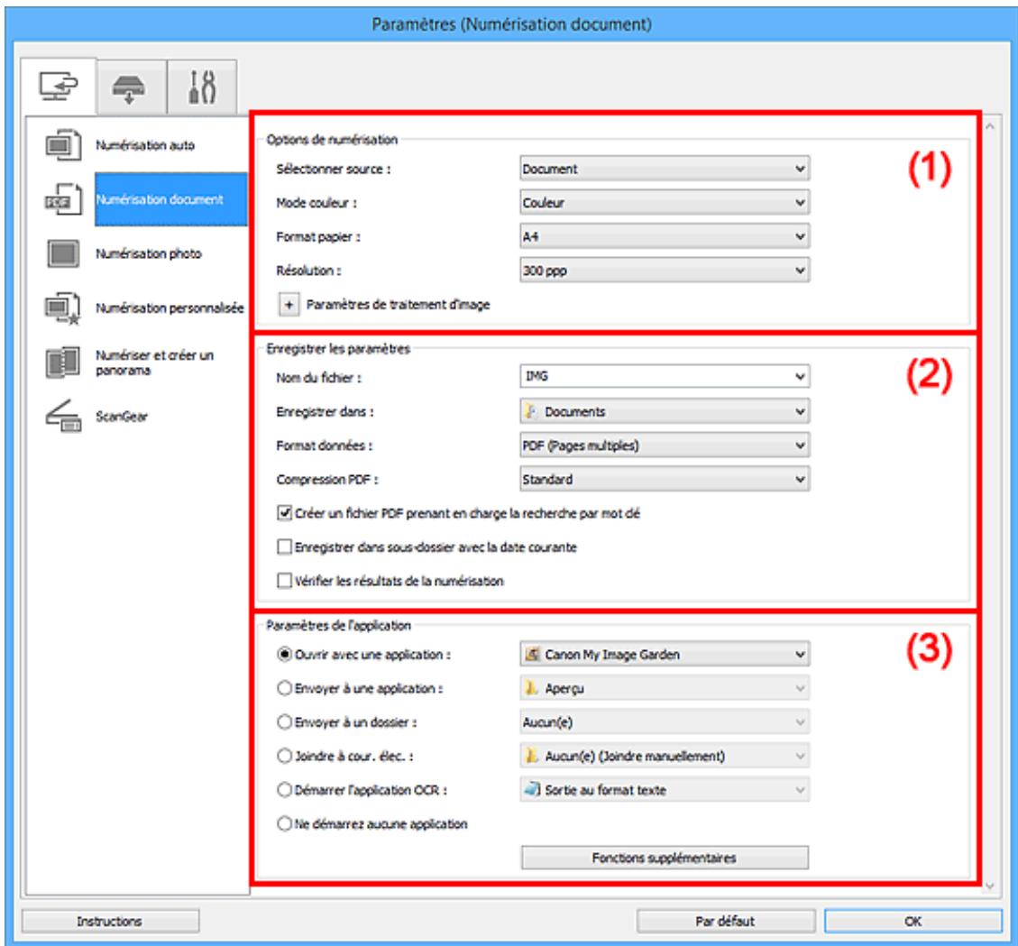 CANON PIXMA MG5650 - Boîte de dialogue Paramètres (Numérisation document) - 1