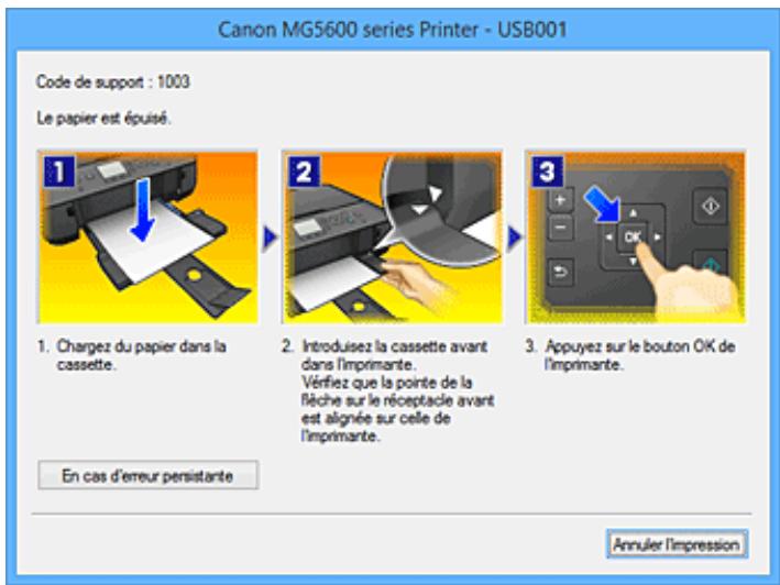 CANON PIXMA MG5650 - Lorsque des erreurs se produit - 1