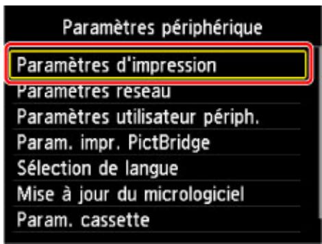 CANON PIXMA MG5650 - Modification des paramètres de la machine sur l'écran LCD - 3