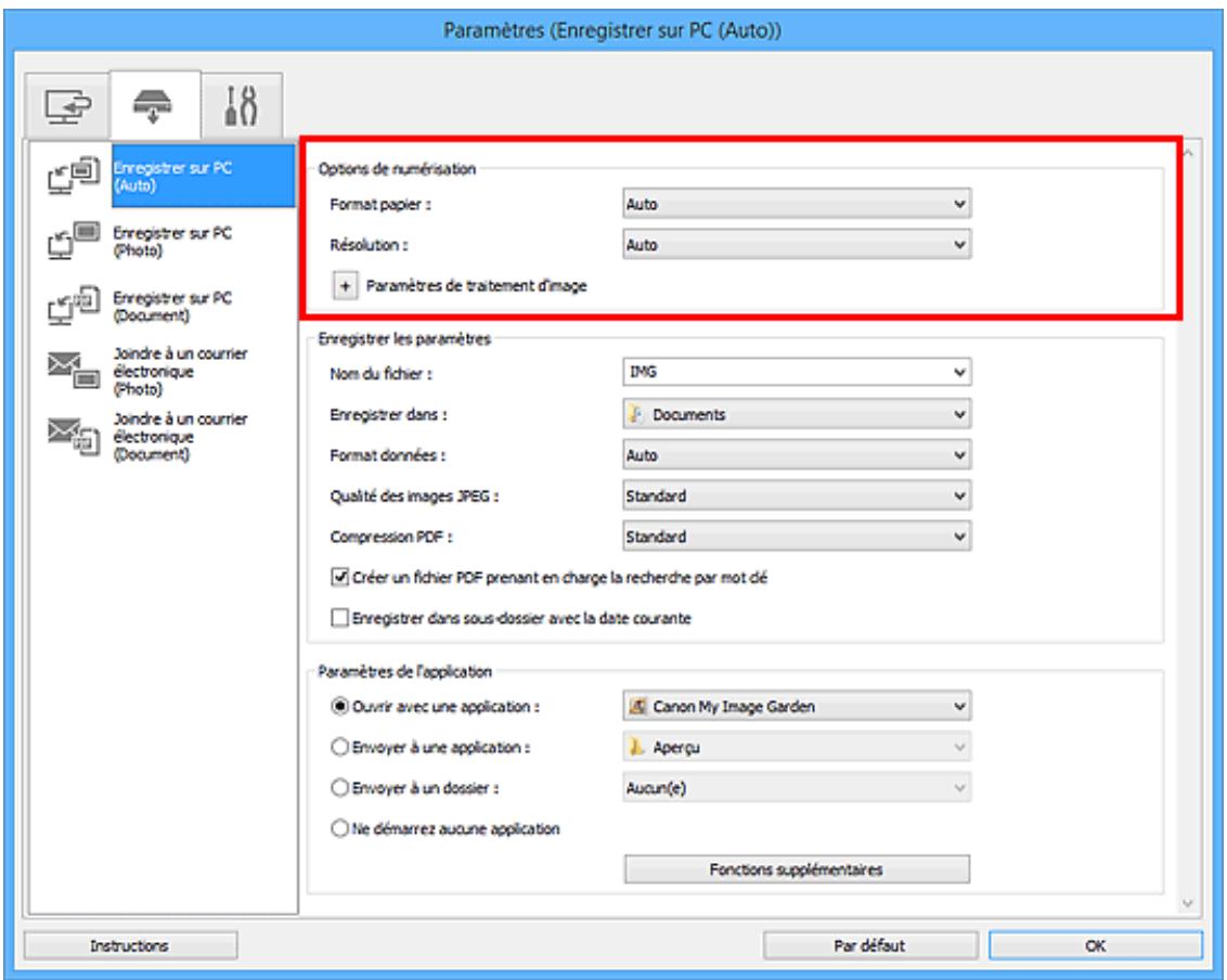 CANON PIXMA MG5650 - Définissez Options de numérisation. - 1
