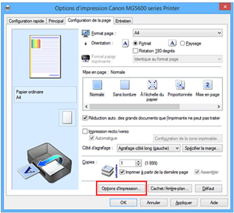 CANON PIXMA MG5650 - Changement des options d'impression - 1