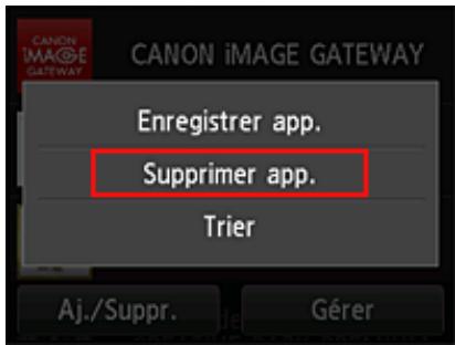 CANON PIXMA MG5650 - Sélectionnez Supprimer app. enreg. - 1