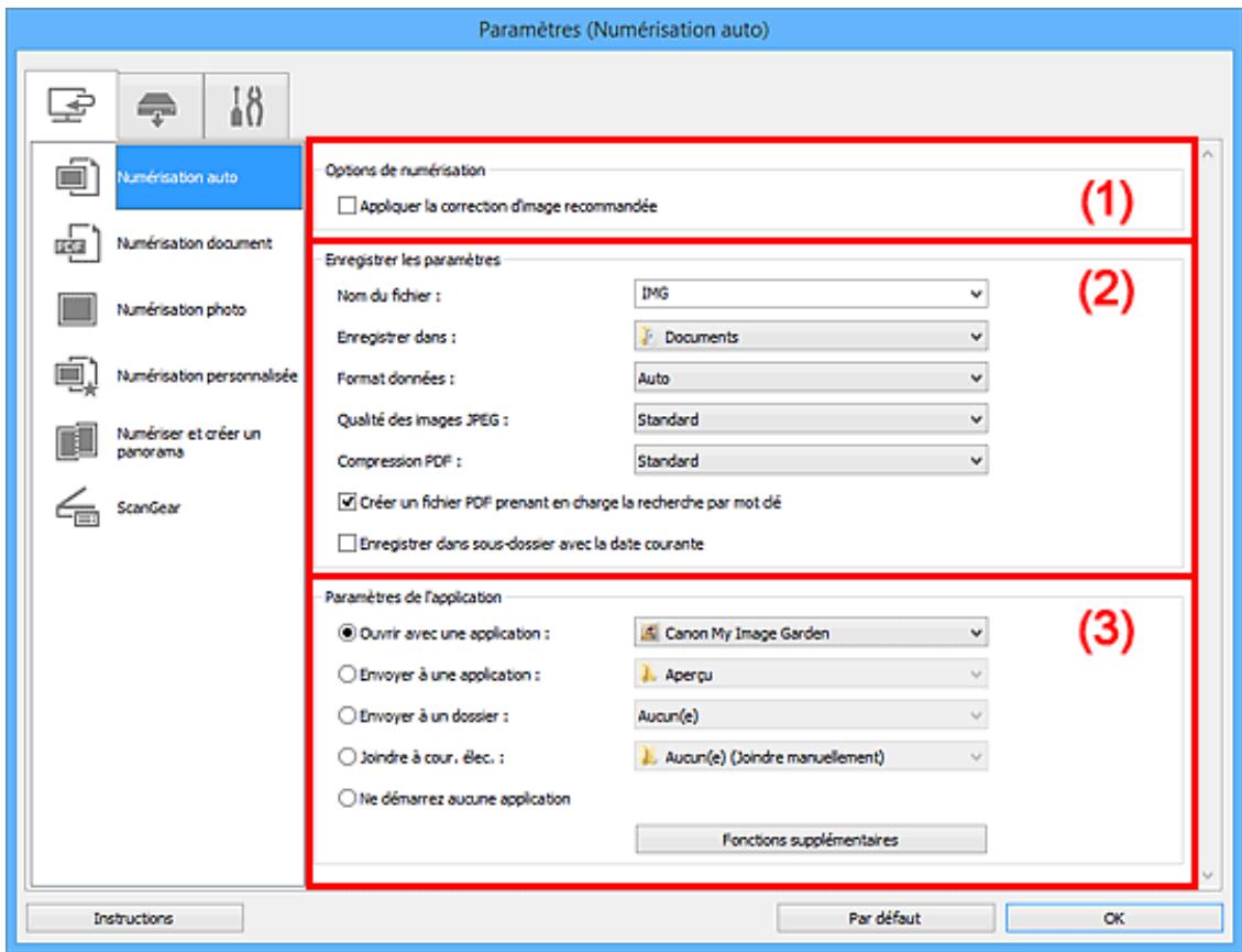 CANON PIXMA MG5650 - Boîte de dialogue Paramètres (Numérisation auto) - 1