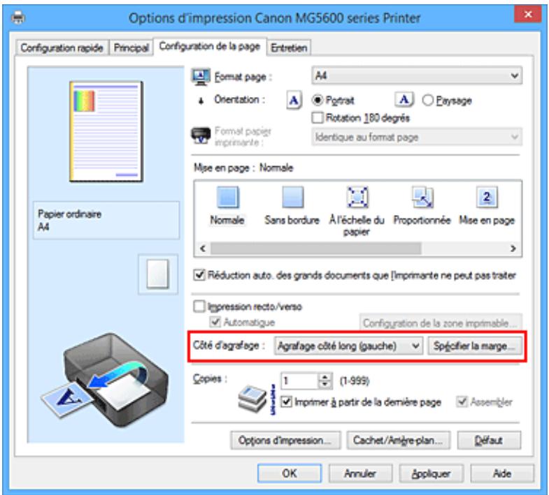 CANON PIXMA MG5650 - Définition de la marge d'agrafage - 2